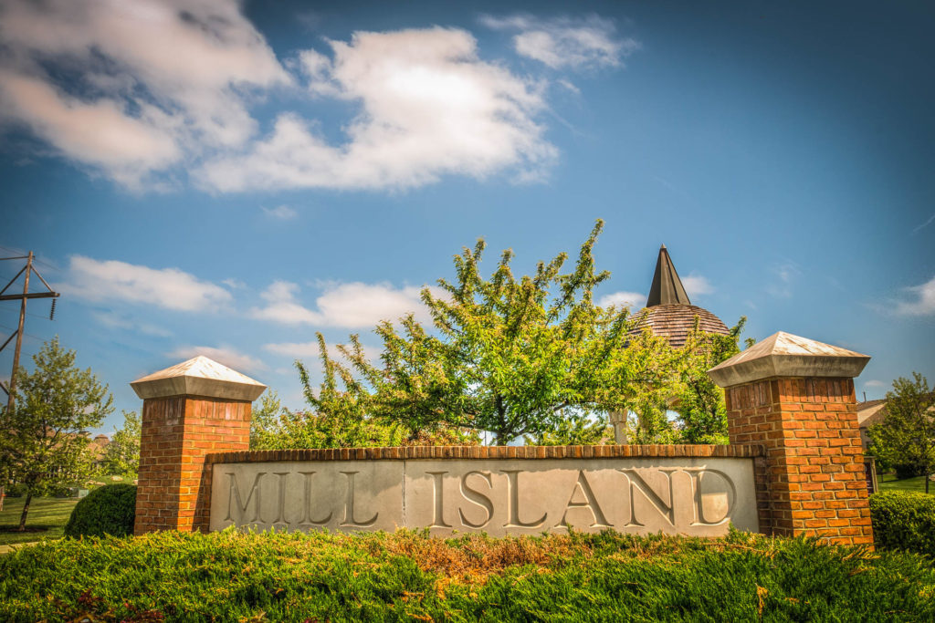 entrance monument for mill islan