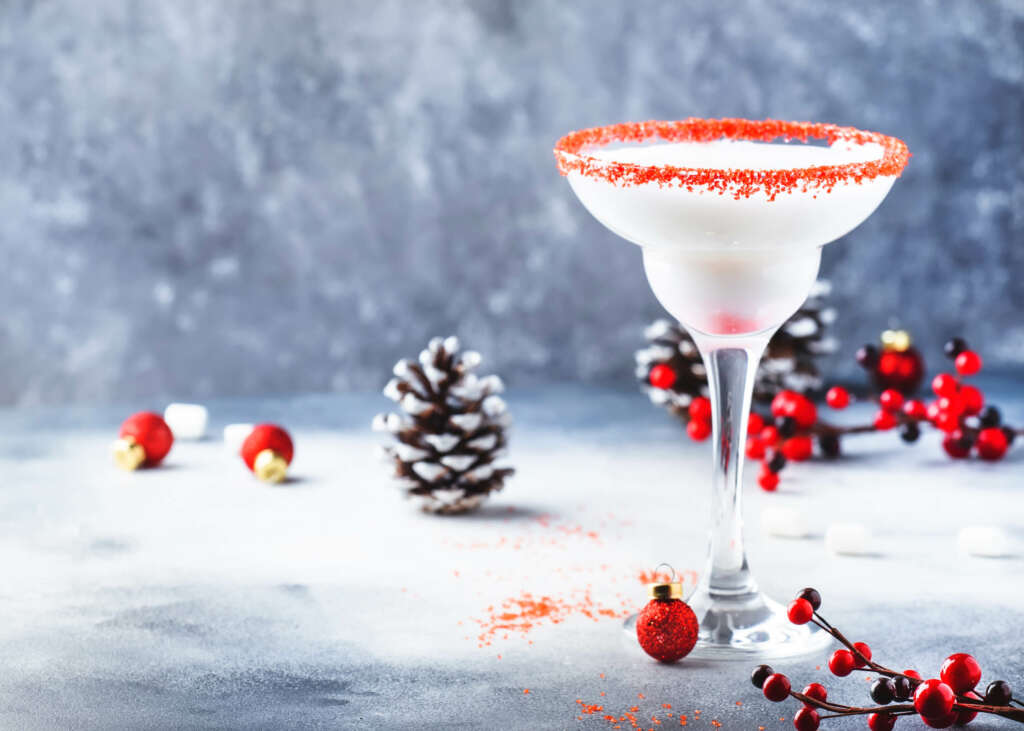 professional photo of snow white martini